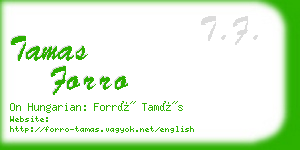 tamas forro business card